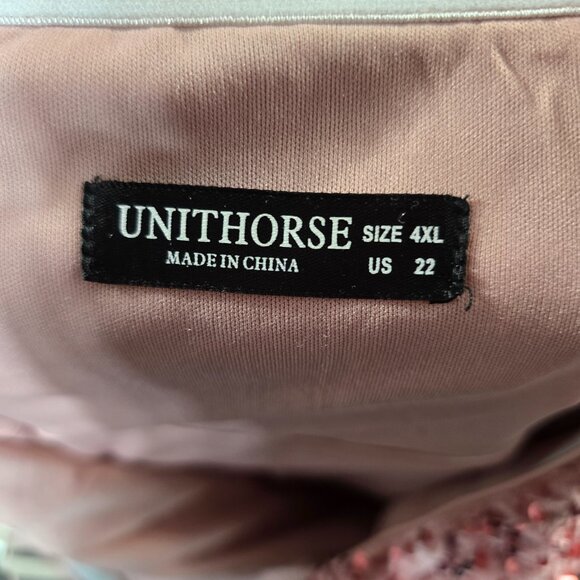 Unithorse Chinelle Sequined Lined Gown Detachable Sleeves Size 22 Mauve (HD) - Picture 7 of 8